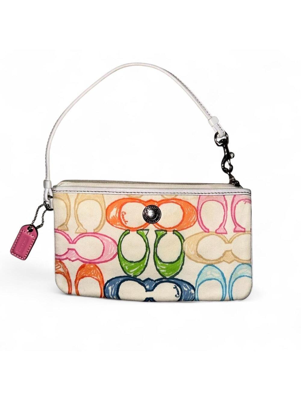 Y2K vintage coach scribble wristlet
